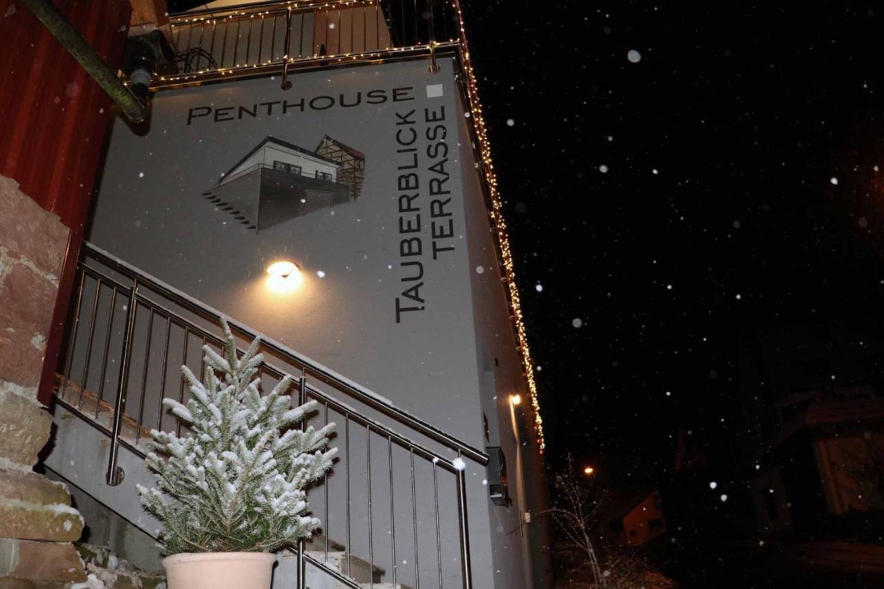 شقة Penthouse Tauberblick تاوبربيشوفسهايم المظهر الخارجي الصورة